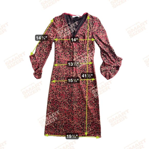 Y2K Babydoll Dress Vintage Womens M‎ Faux Wrap Floral Midi Flutter Sleeve Fairy - Picture 2 of 7